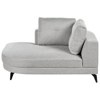 ČALOUNĚNÉ LEHÁTKO CHAISE LONGUE Umělý len Šedé Yuri - černá/tmavě šedá, textil (111/88/151cm) - Beliani