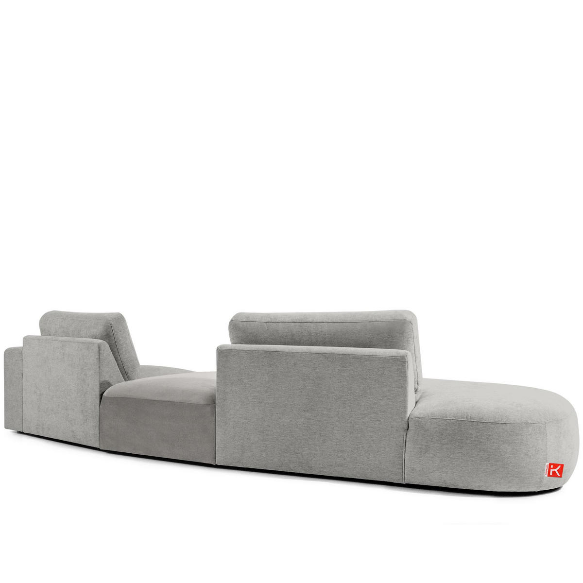 4-SITZER ECKSOFA ZUCCO Chenille links, Hellgrau - Hellgrau, Textil (350/84/105cm) - KONSIMO®