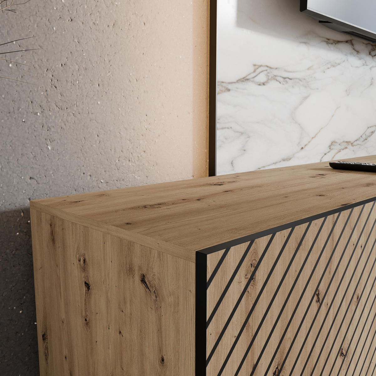 TV-SCHRANK SENTO - Eiche Artisan, Holzwerkstoff (100/41/40cm) - Meblini