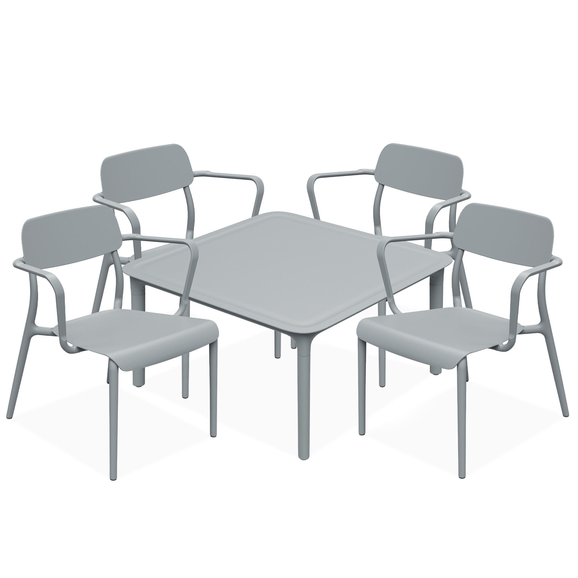 GARTENMÖBEL-SET GALIO, 5-tlg - Grau, Kunststoff - KONSIMO®