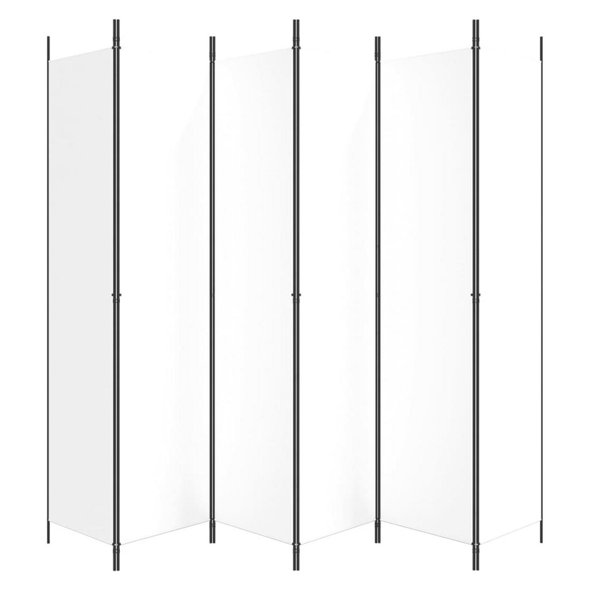 PARAVENT 6-TLG. Weiss 300/220 Cm Stoff - Weiß, Textil (300/220/300cm) - vidaXL
