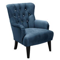 SESSEL Kayley Samtvelours dunkelblau - Dunkelblau, Kunststoff (71/97/82cm) - 58aufmkessel