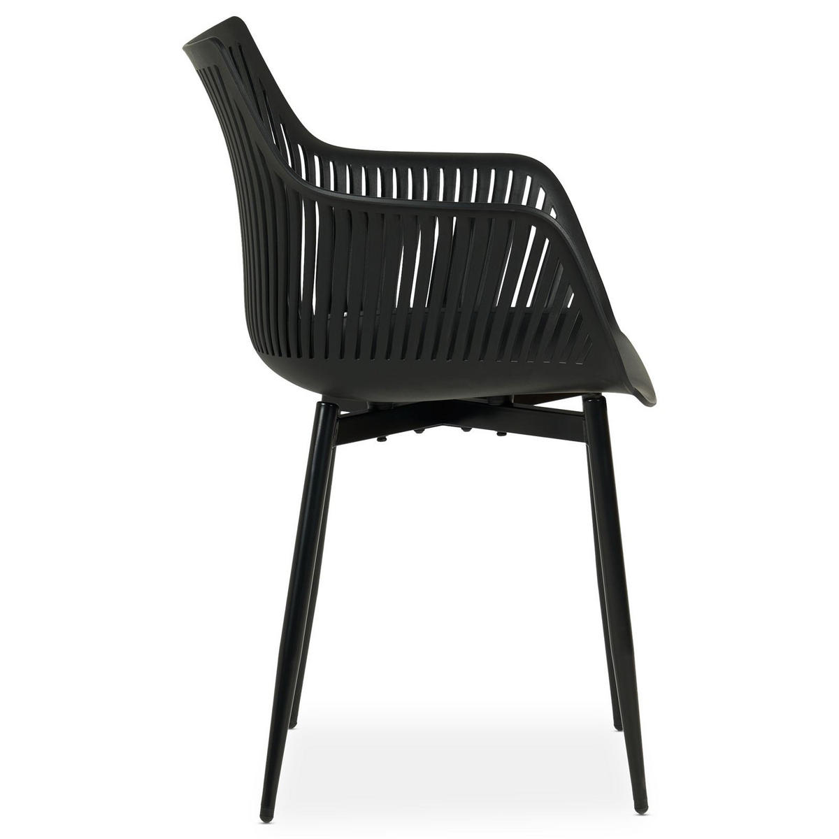 GARTENSTÜHLE VIOLETTA 4ER-SET - Schwarz, Textil (55/86/53cm) - IDIMEX