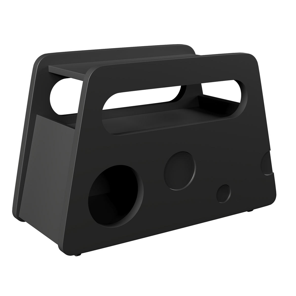 BEISTELLTISCH 81/33/51,5 cm schwarz aus MDF und Spanplatte mit Rollen - Schwarz, Holzwerkstoff (81/33/51.5cm) - OKWISH