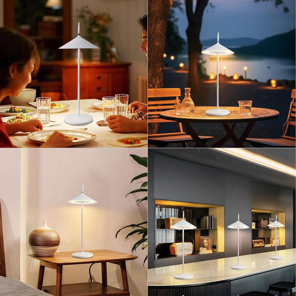 TISCHLEUCHTE Lichtmann 15.4/11.5/37.6 cm - Weiß, Kunststoff/Metall (15.4/11.5/37.6cm) - ZMH