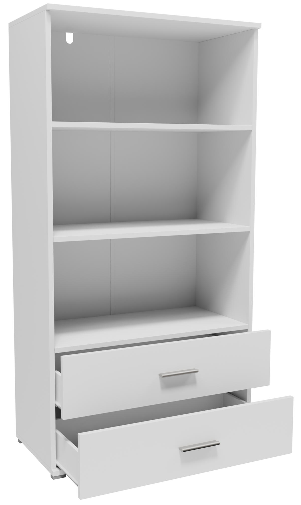 BÜCHERREGAL CR3-ST2 Weiß 69/34/130 cm - Weiß, Holzwerkstoff (69/130/34cm)