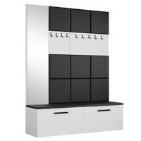 GARDEROBENSCHRANK MODULO 161,2/204/40 cm Modern Garderobe-Set Weiß - Schwarz/Weiß, Holzwerkstoff (161.2/204/40cm) - MASSENO