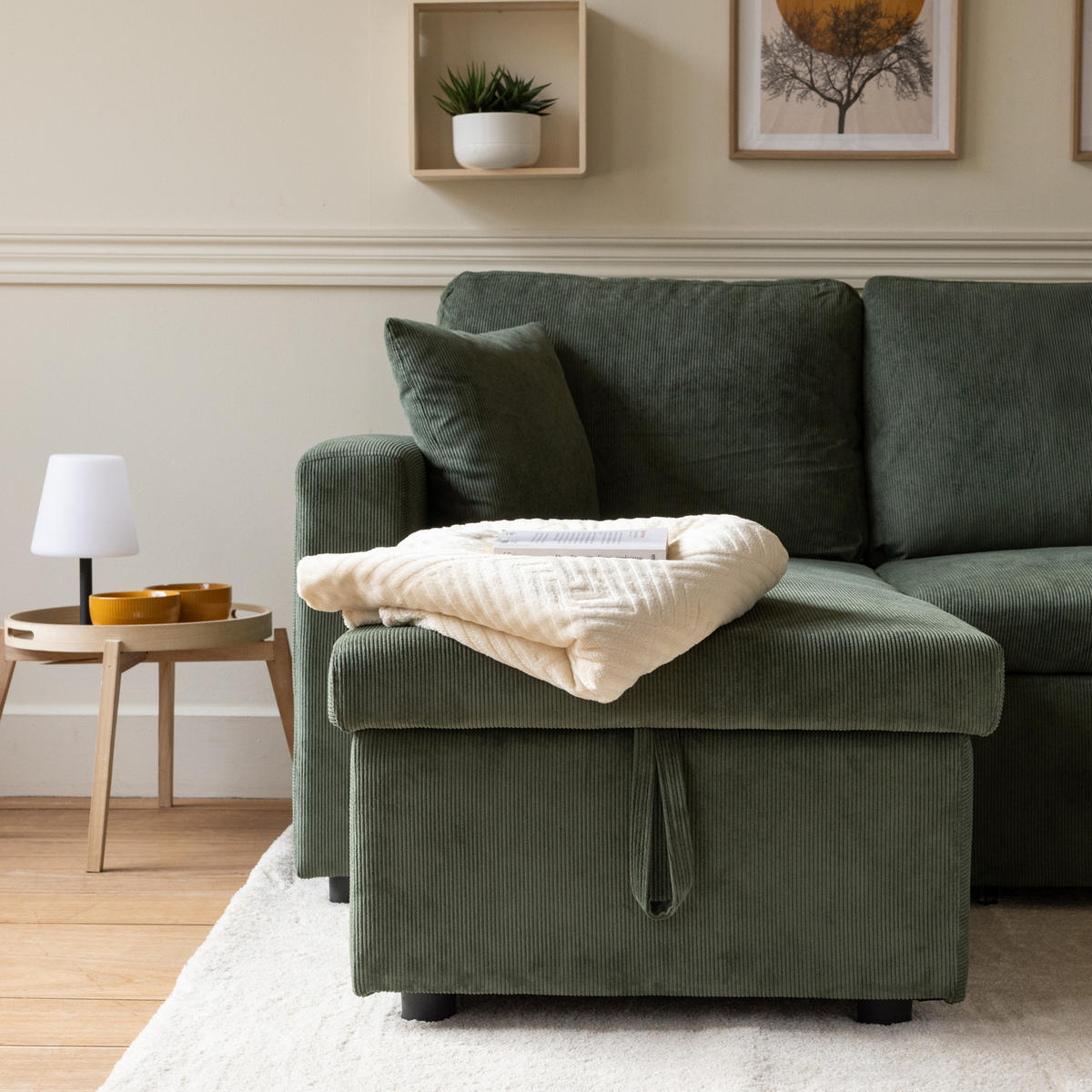 ECKSOFA CLARK Grün 3 Plätze - Grün, Textil (225/146cm) - Happy Garden