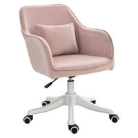 BÜROSTUHL Rosa Samt, Schaumstoff, Nylon 57xx70x86 xm - Rosa, Kunststoff (70/86/57cm) - DESIGN IN