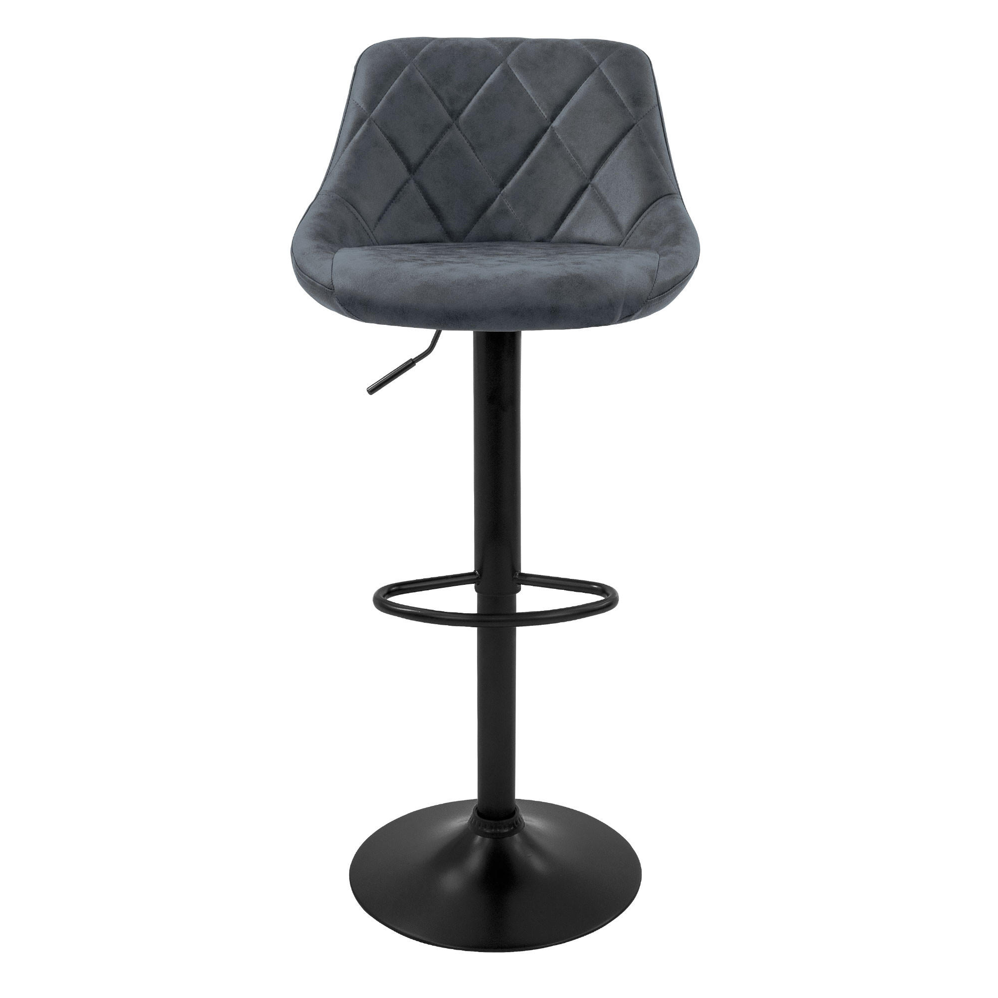 BARHOCKER Microfaser anthrazit 2er Set - Anthrazit, Metall (37/106/47cm) - ML-DESIGN