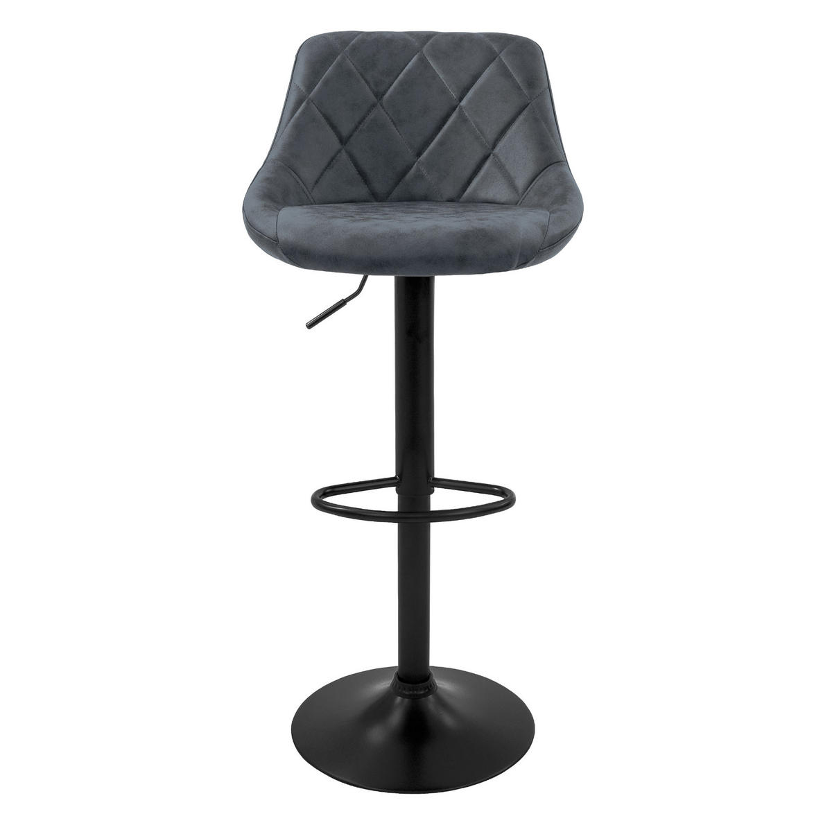 BARHOCKER Microfaser anthrazit 2er Set - Anthrazit, Metall (37/106/47cm) - ML-DESIGN