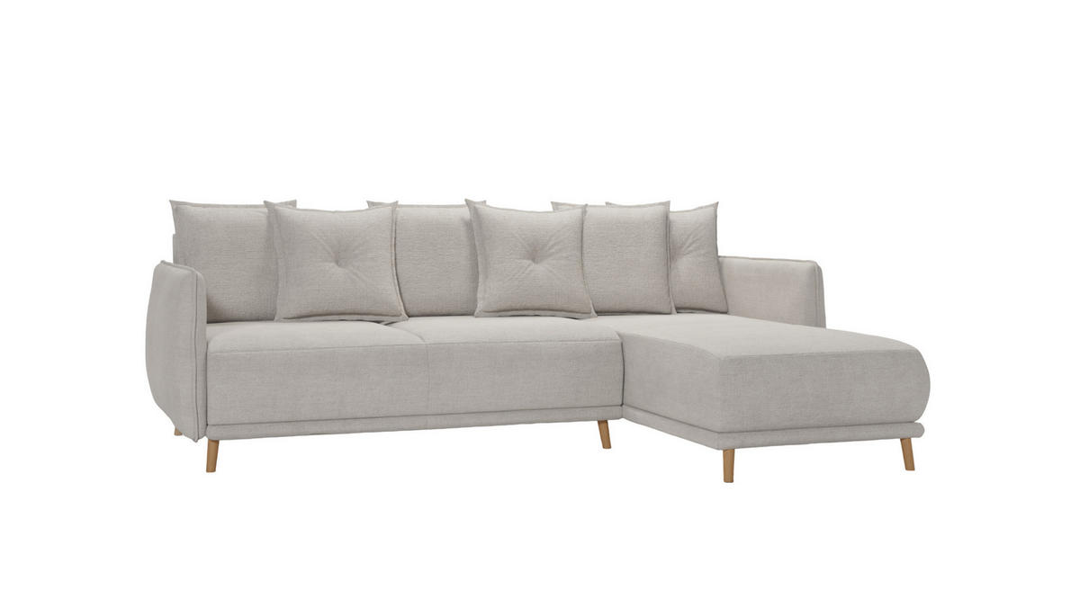 ECKSOFA Chroma Beige Luxusmicrofaser - Ecru/Beige, Holz/Textil (238/170cm) - S-Style Möbel