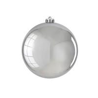 LAALU CHRISTBAUMKUGEL rund silber glänzend 15 cm - Silberfarben, Kunststoff (25/25/25cm) - LAALU
