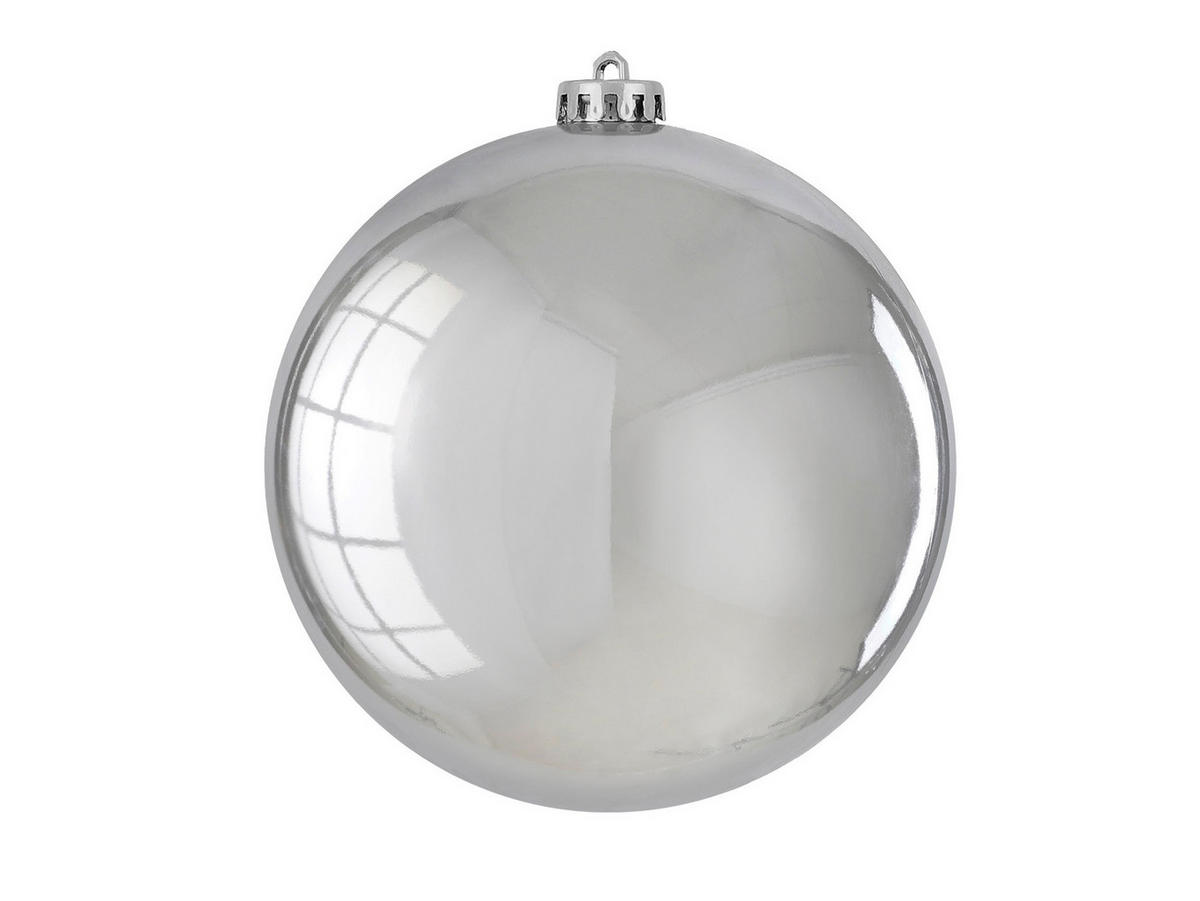 LAALU CHRISTBAUMKUGEL rund silber glänzend 15 cm - Silberfarben, Kunststoff (25/25/25cm) - LAALU
