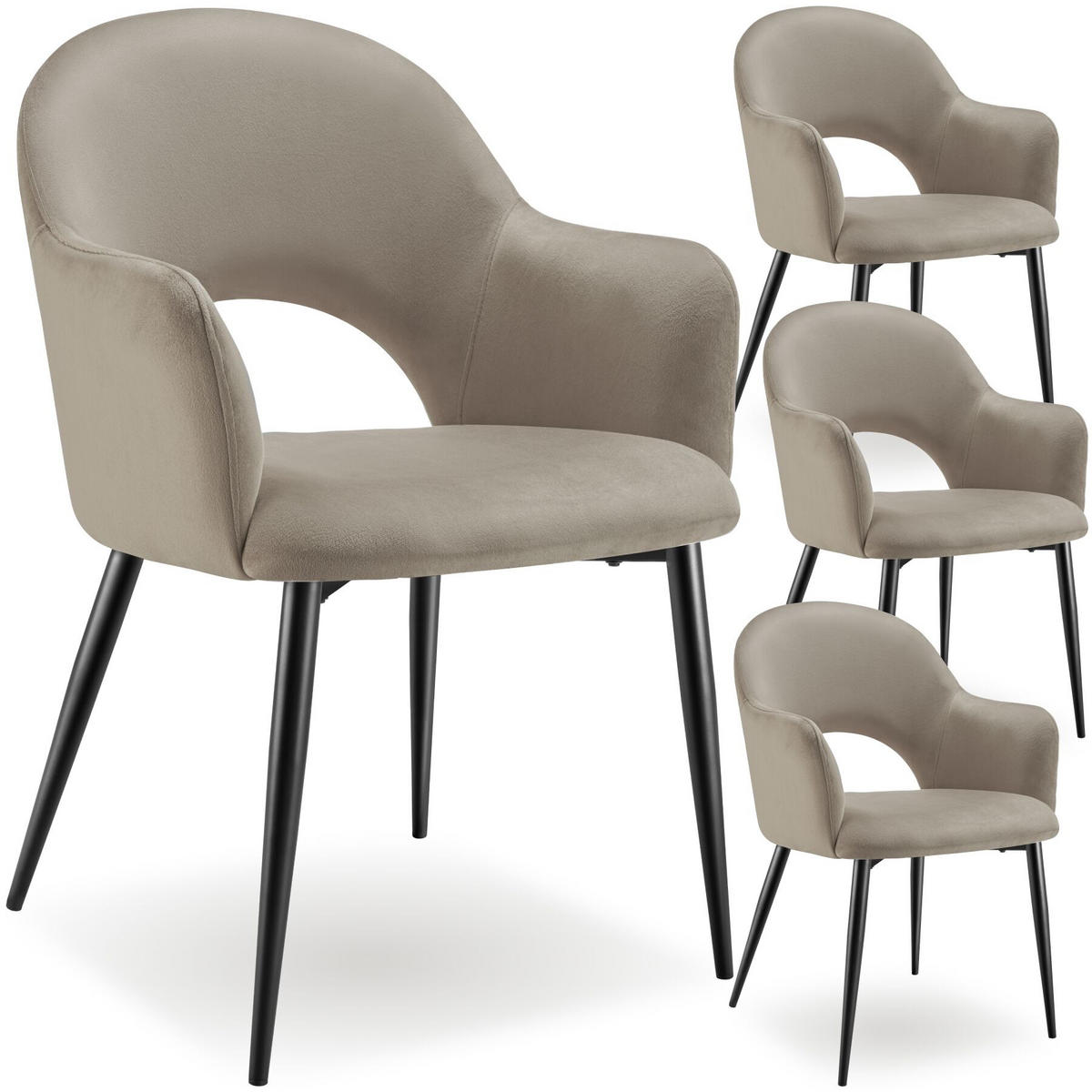 ARMLEHNSTUHL Sachel, 57 x 61,5 x 87,5 cm, taupe - Taupe, Kunststoff (57/87.5/61.5cm) - tectake