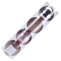 CHRISTBAUMKUGEL Santa Lila Roségold 12/12/12 cm Kunstoff - Roségold, Kunststoff (12/12/12cm) - Mondex