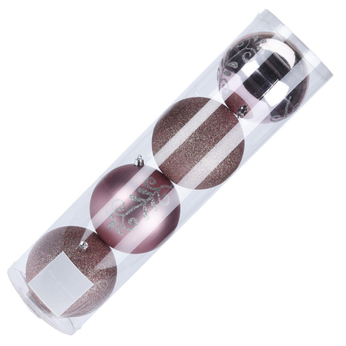 CHRISTBAUMKUGEL Santa Lila Roségold 12/12/12 cm Kunstoff - Roségold, Kunststoff (12/12/12cm) - Mondex