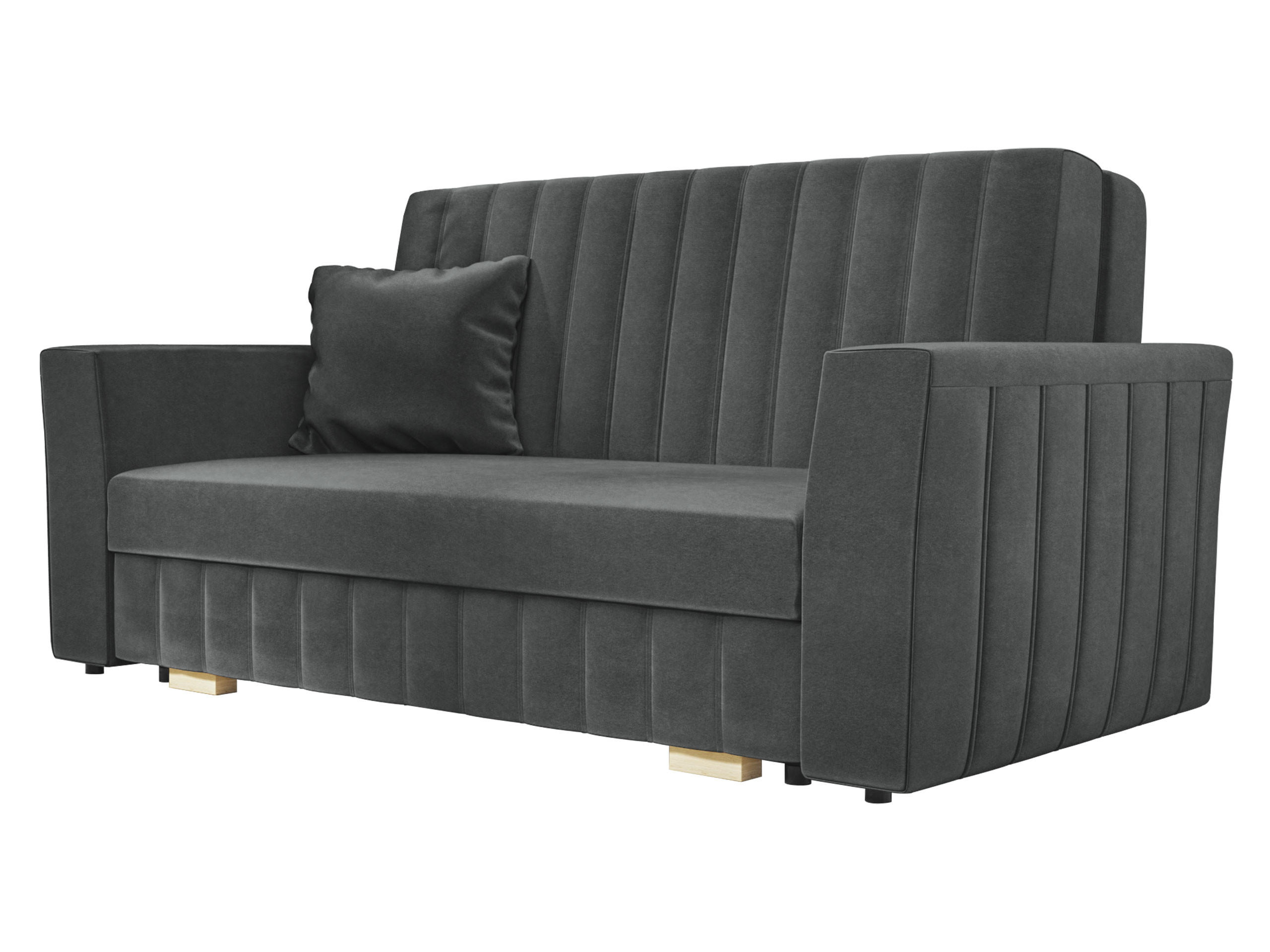 SCHLAFSOFA Viva Glam III - Graphitfarben/Naturfarben, Holz/Kunststoff (160/85/98cm) - MIRJAN24