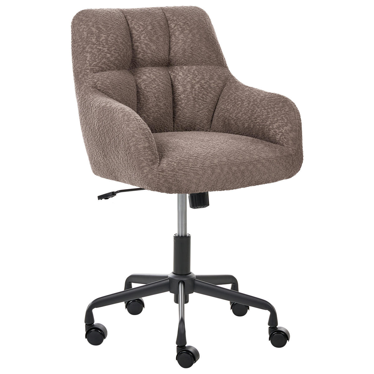 SCHREIBTISCHSTUHL Bouclé Dunkelbraun Palmdale - Dunkelbraun, Textil (58/87/61cm) - Beliani
