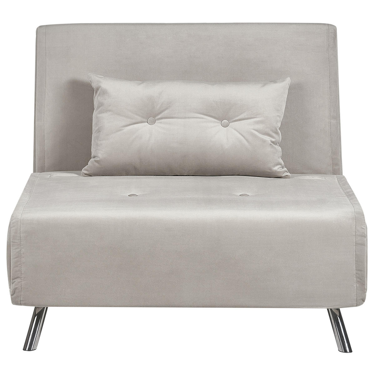 1-SITZER-SCHLAFSOFA Samtstoff Hellgrau Farris - Hellgrau, Textil (100/89/191cm) - Beliani
