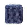 STRICK-POUF dunkelblau, Sitzwürfel 35/35/35 cm - Dunkelblau, Textil (35/35/35cm) - Homescapes