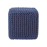 STRICK-POUF dunkelblau, Sitzwürfel 35/35/35 cm - Dunkelblau, Textil (35/35/35cm) - Homescapes