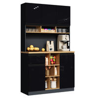 BUFFET 105/185/45 cm Anthrazit/Schwarz aus MDF mit verstellbaren Einlegeböden - Schwarz, Holzwerkstoff (45/185/105cm) - OKMYHOME
