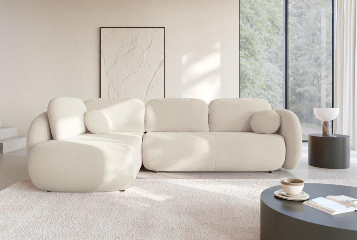 ECKSOFA Creme Olivio II Ausziehbar Links - Creme/Weiß, Textil (289/190cm) - Sepro Meble