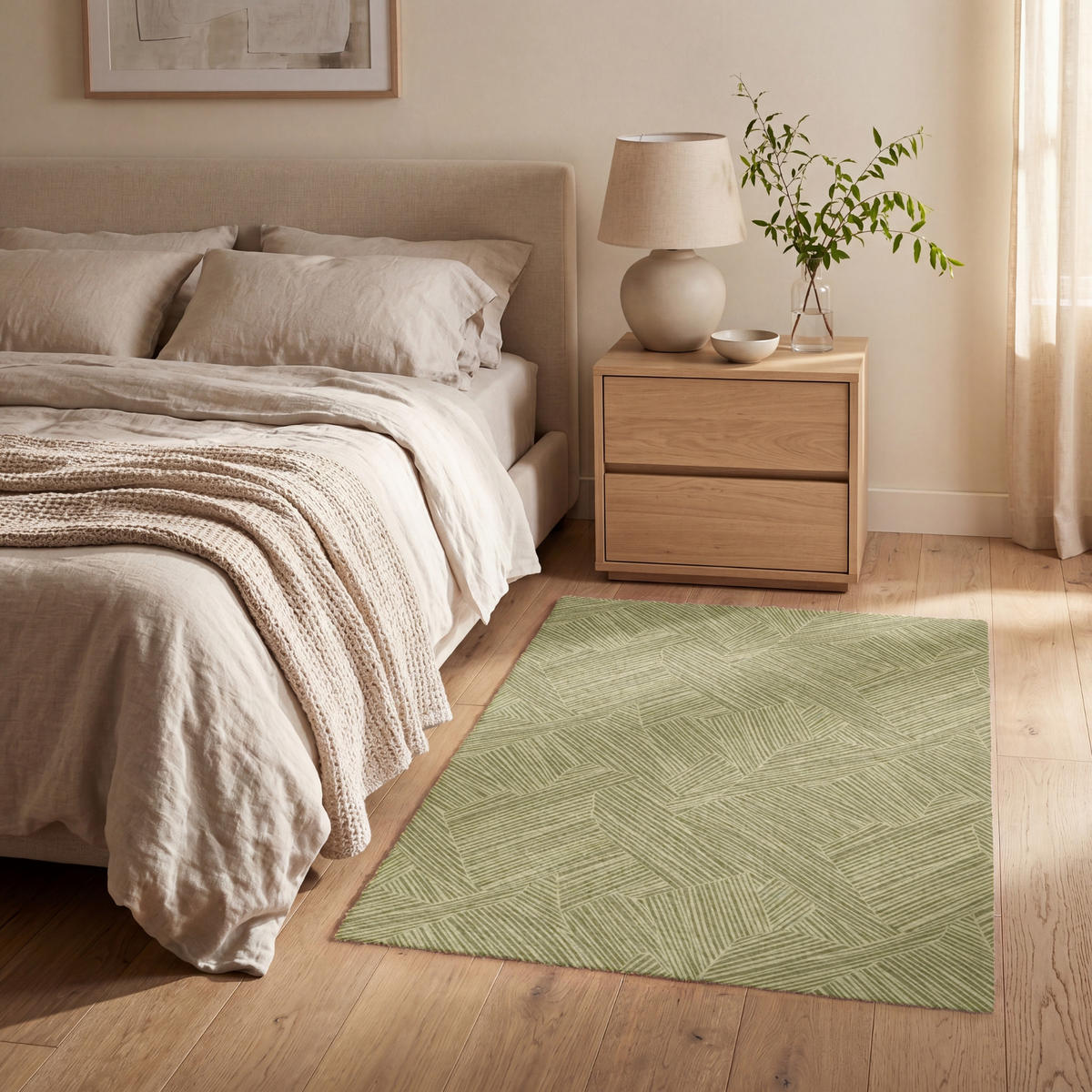 KOBERCE - Abstraktné - Moderné - Zelené - 80x120 cm - olivovozelená, textil/plast (80/0.4cm) - OnlyWow