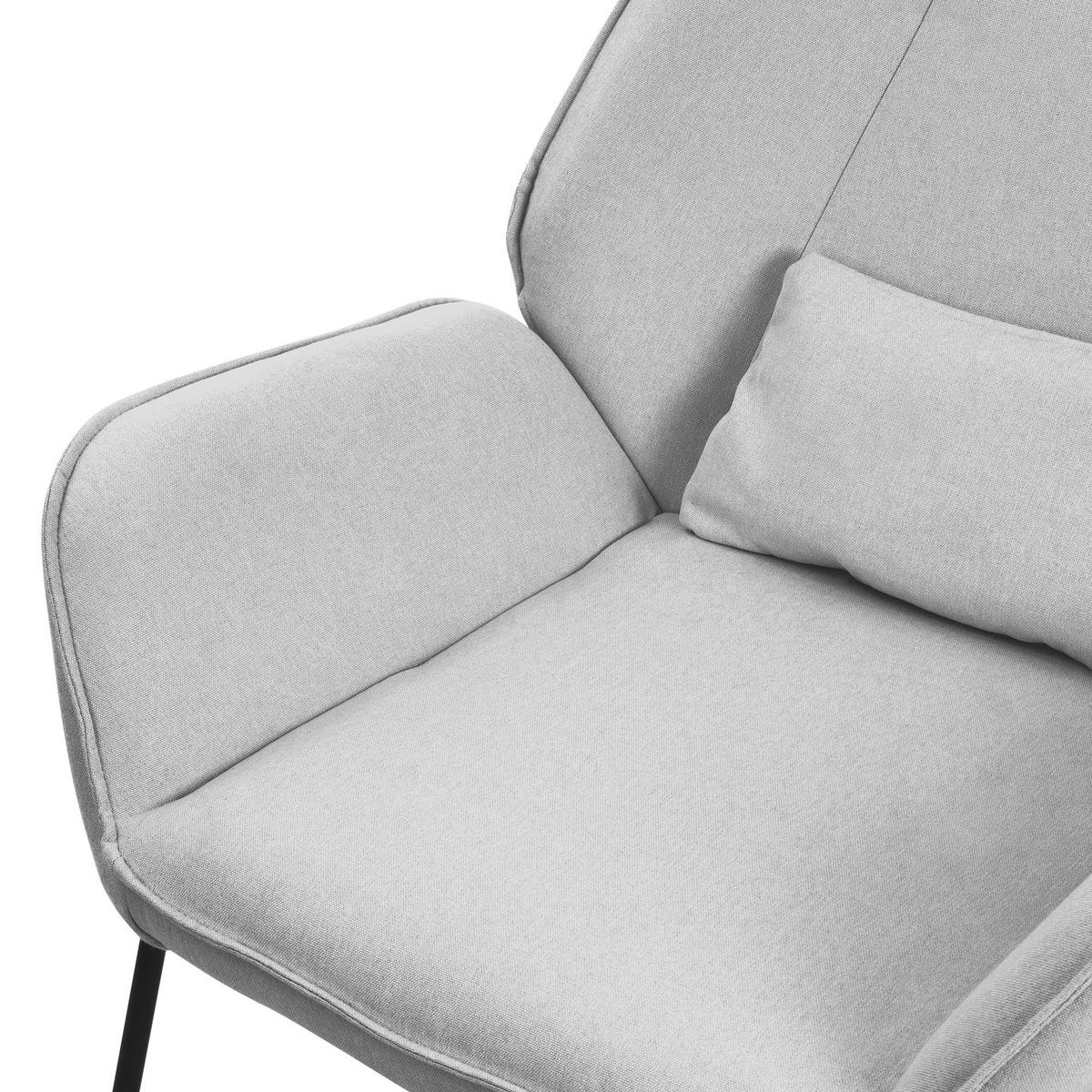 RELAXSESSEL Leinen Hellgrau - Hellgrau, Metall (77/85/75cm) - ML-DESIGN