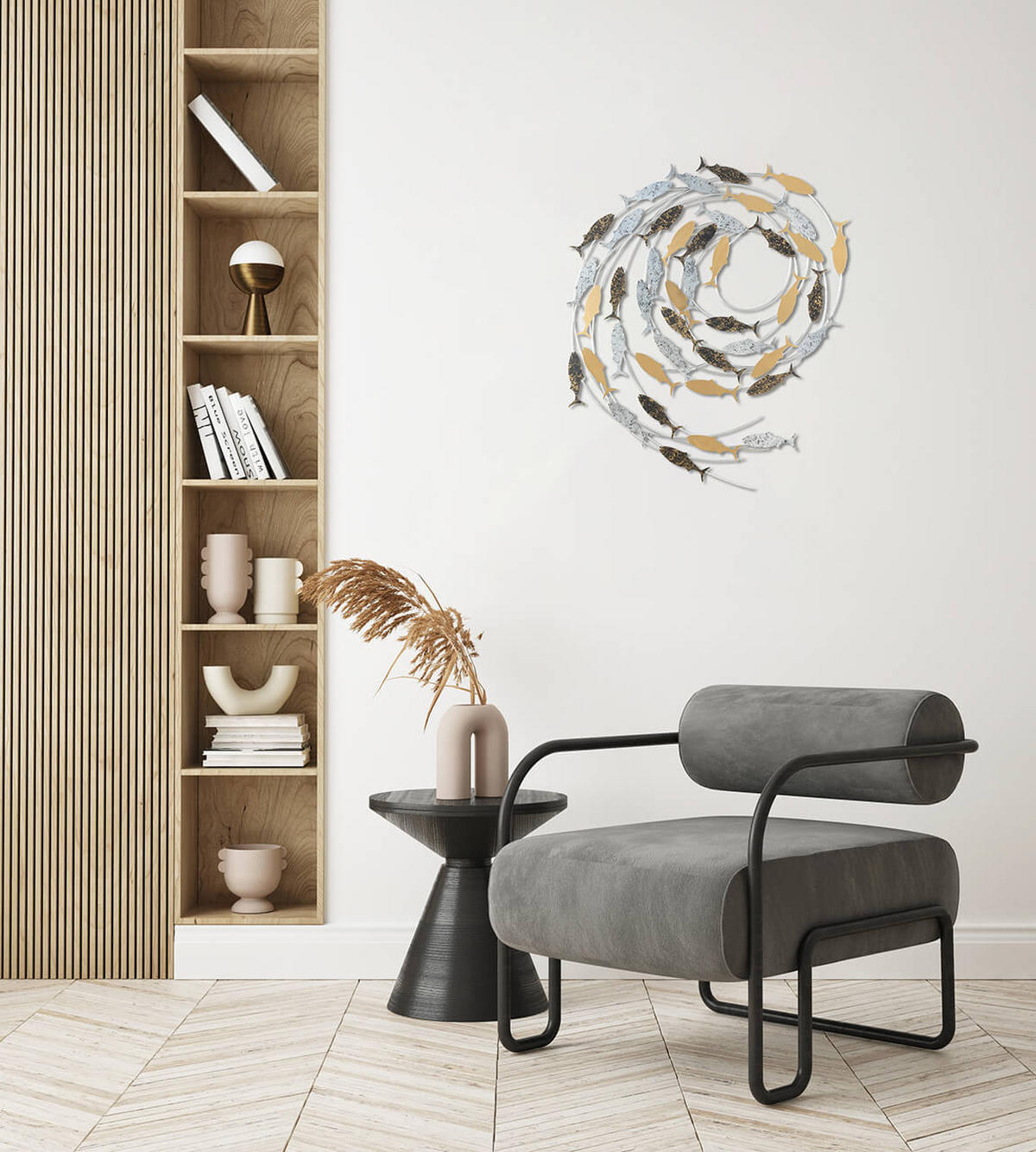 WANDDEKO Gold 78/89 cm - Silberfarben/Goldfarben, Metall (3.5/89/5cm) - KUNSTLOFT