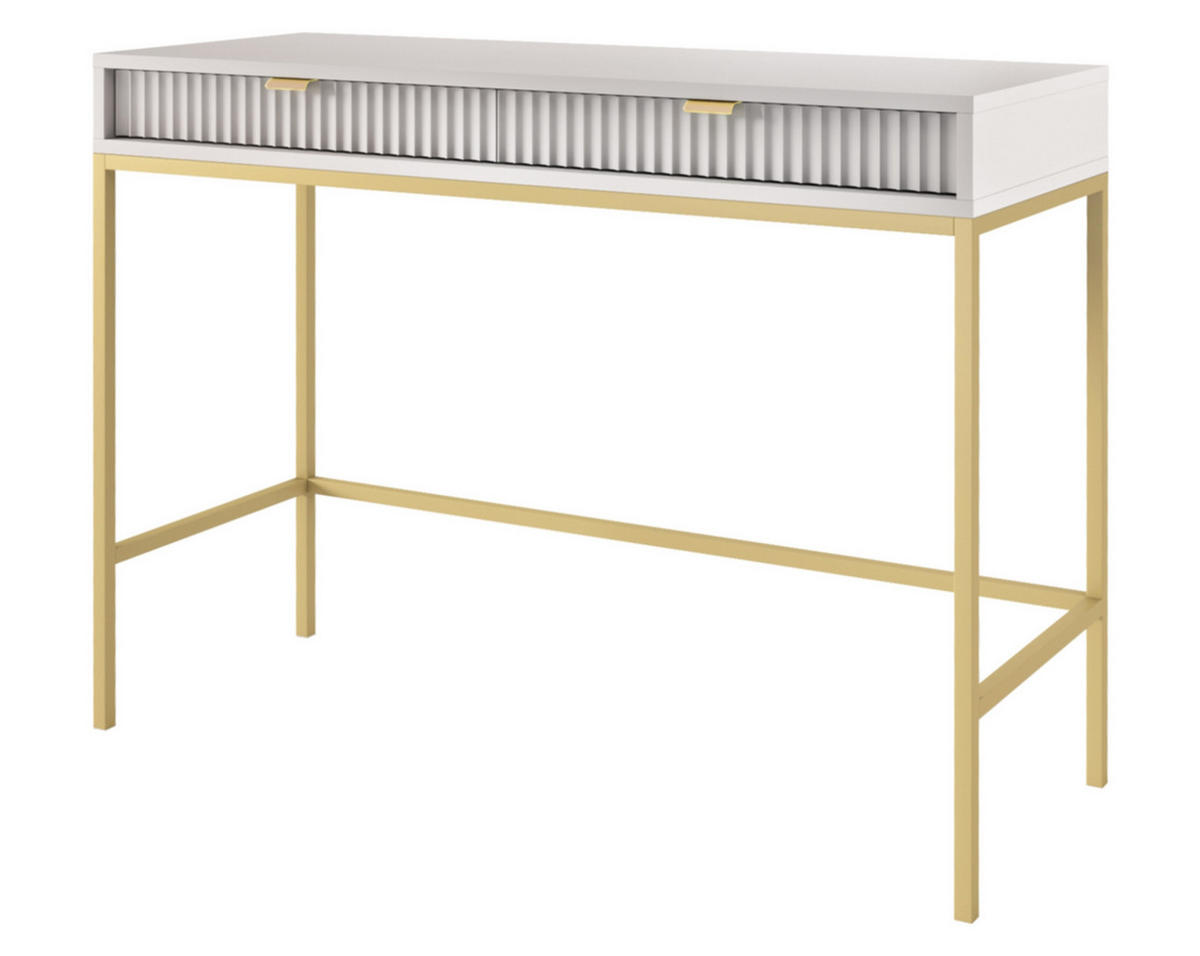 KONSOLENTISCH Vellore Grau mit goldenem Gestell 104 cm - Grau, Holzwerkstoff/Metall (50/104/77cm) - Selsey