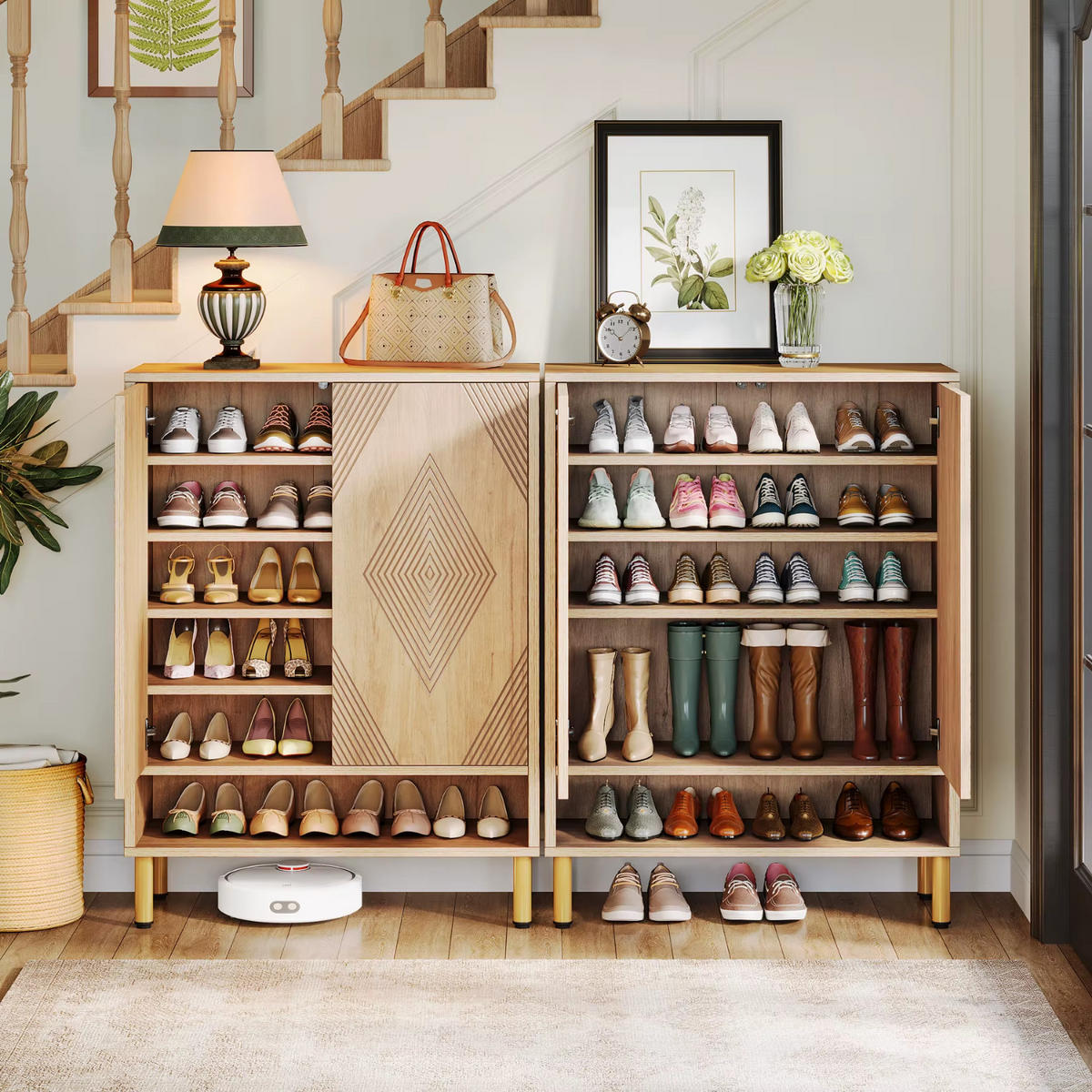 SCHUHSCHRANK Holz Natur 73/35/116 cm - Alteiche, Holzwerkstoff (73/116/35cm) - Quality Elegance