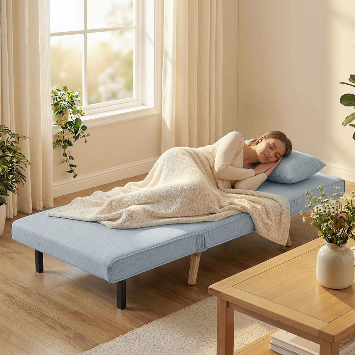 SCHLAFSESSEL 3-in-1 DE-14659 5-stufig verstellbar mit Kissen Grau - Grau, Textil (72/85/75cm) - ComfortXL
