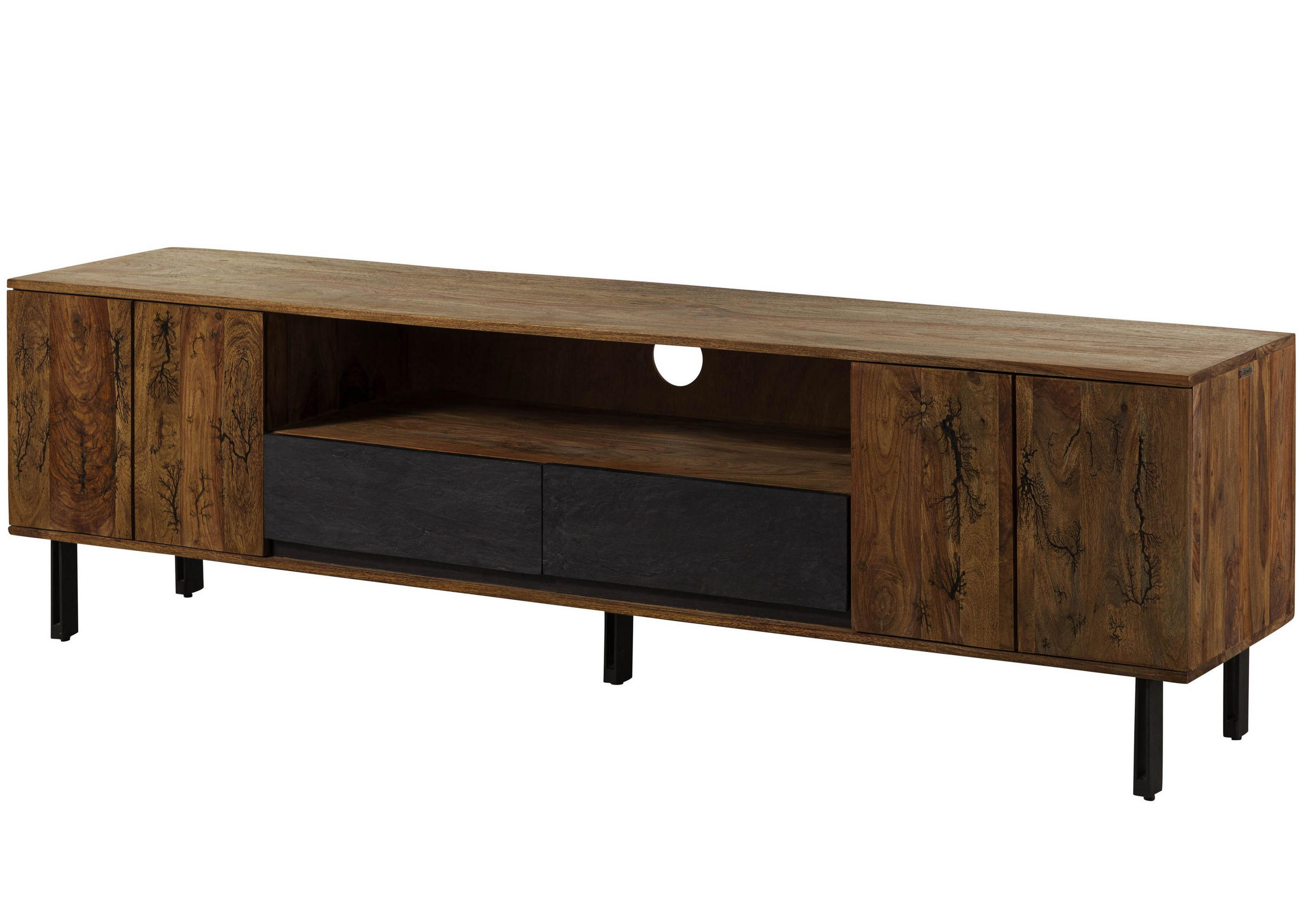 TV-BOARD Sheesham 205x45x60 natur unbehandelt LICHTENBERG #118 - Naturfarben, Holz (205/60/45cm) - Massivmoebel24