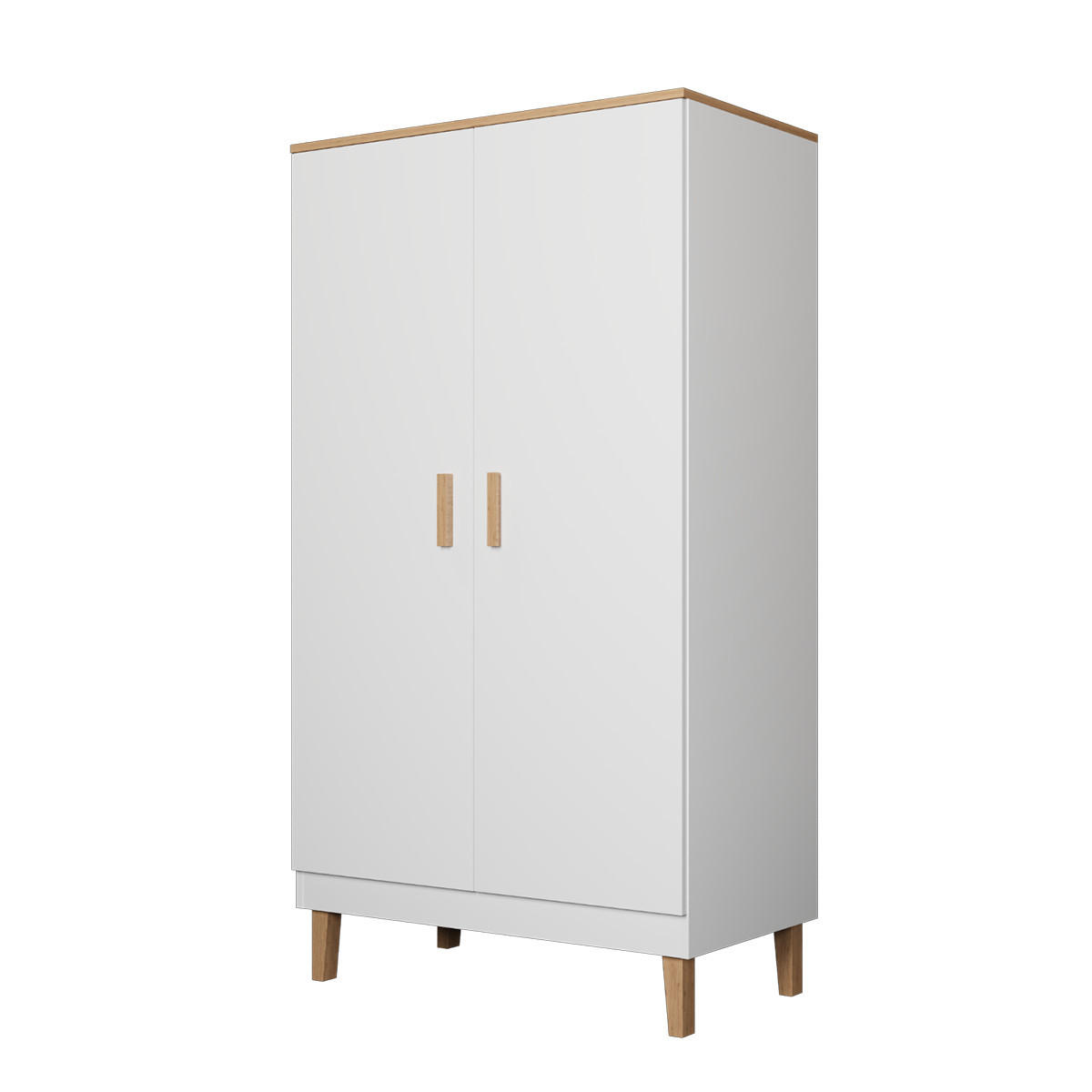 SCHRANK 2 Türen Denver Weiß - Weiß, Holzwerkstoff (55/184/100cm) - Petits-meubles