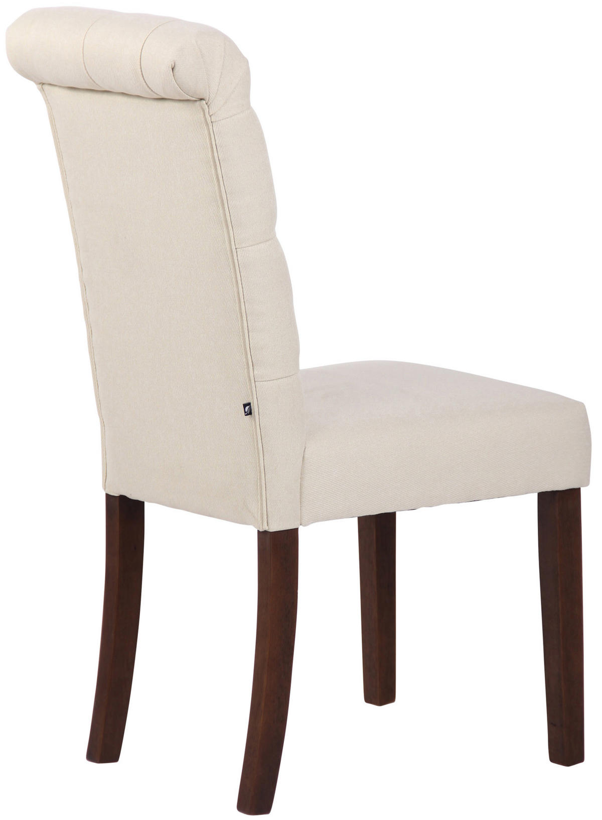 ESSZIMMERSTUHL Lisbon Stoff, Gestell Kautschukholz Braun Creme - Naturfarben/Braun, Holz/Textil (45/98/63cm) - TPFLiving