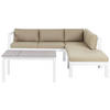 LOUNGE-SET 5-Sitzer Weiß Messina - Beige/Weiß, Metall - Beliani