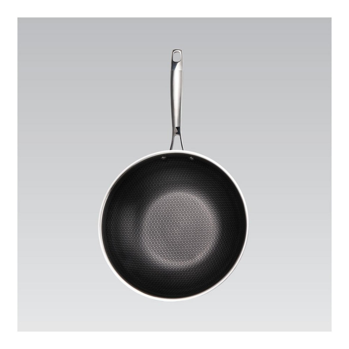 WOK Silber 53/30/9 cm MR122430 - Silberfarben, Metall (30cm) - Maestro 