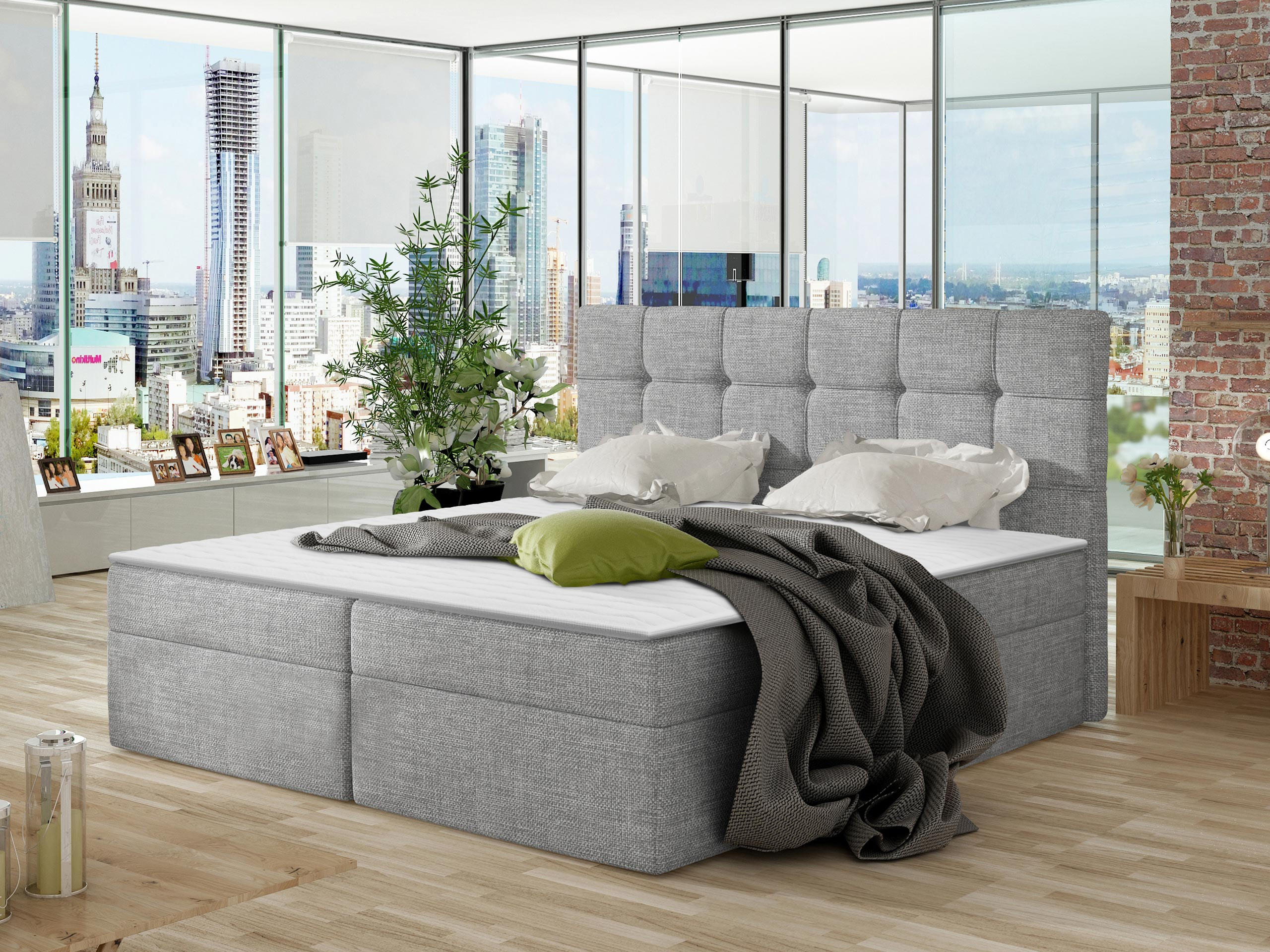 BOXBETT Nele - Hellgrau, Holz/Holzwerkstoff (140/200cm) - MIRJAN24