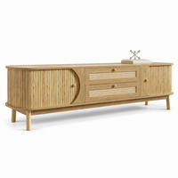 TV-SCHRANK mit Rattan-Türen und Schubladen 170 x 39,5 x 46 cm - Hellbraun, Holzwerkstoff (39.5/46/170cm) - Beauniv