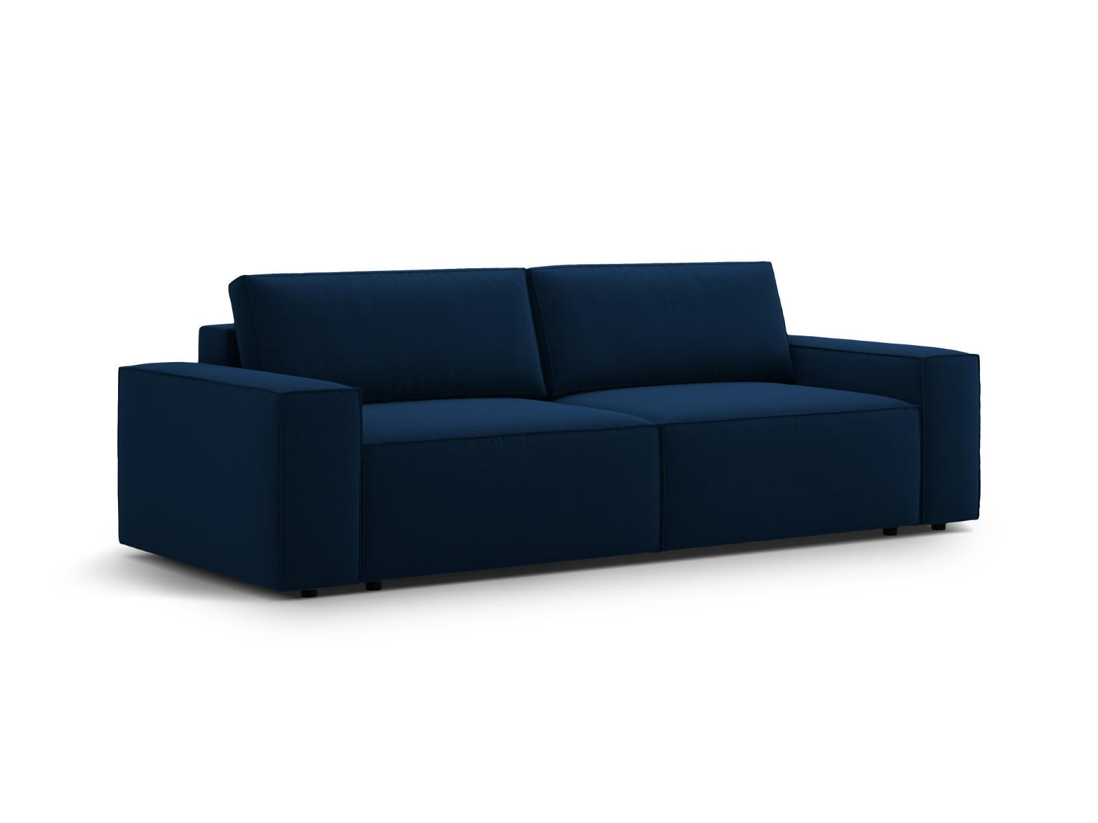 SOFA ausklappbar mit Bettkasten Jodie aus Samt königsblau 3 Sitzplätze - Dunkelblau, Textil (107/86/247cm) - Micadoni
