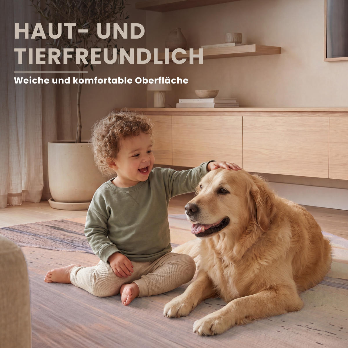 TEPPICH - Strand - Brandung - Wolken - 150x150 cm - Hellrosa, Kunststoff/Textil (150/0.4cm) - OnlyWow