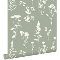 TAPETE Feldblumen 50 x 900 cm - Grün, Papier (50/900cm) - ESTAhome