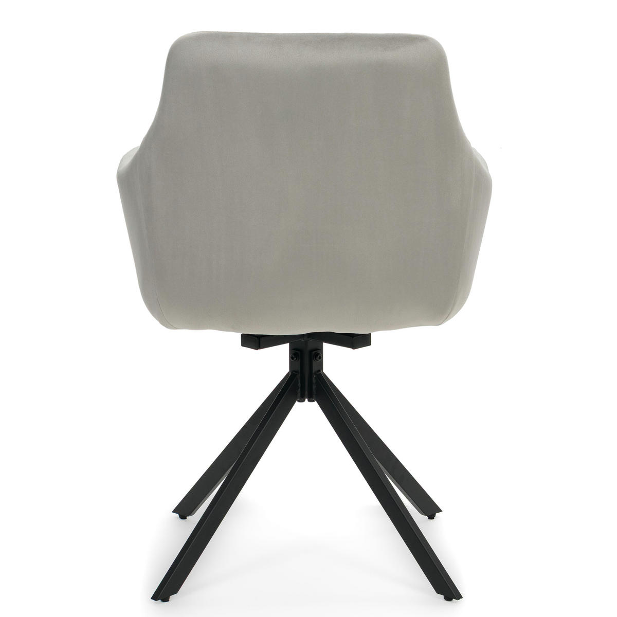 STUHL FANO X drehbar gepolsterter mit Steppung - hellgrau - Velour - Hellgrau/Schwarz, Textil/Metall (58/83/59cm) - NEW HOME