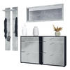 GARDEROBE Orlando Beton Oxid Optik - Hellgrau, Holzwerkstoff (215/210/28cm) - Vladon