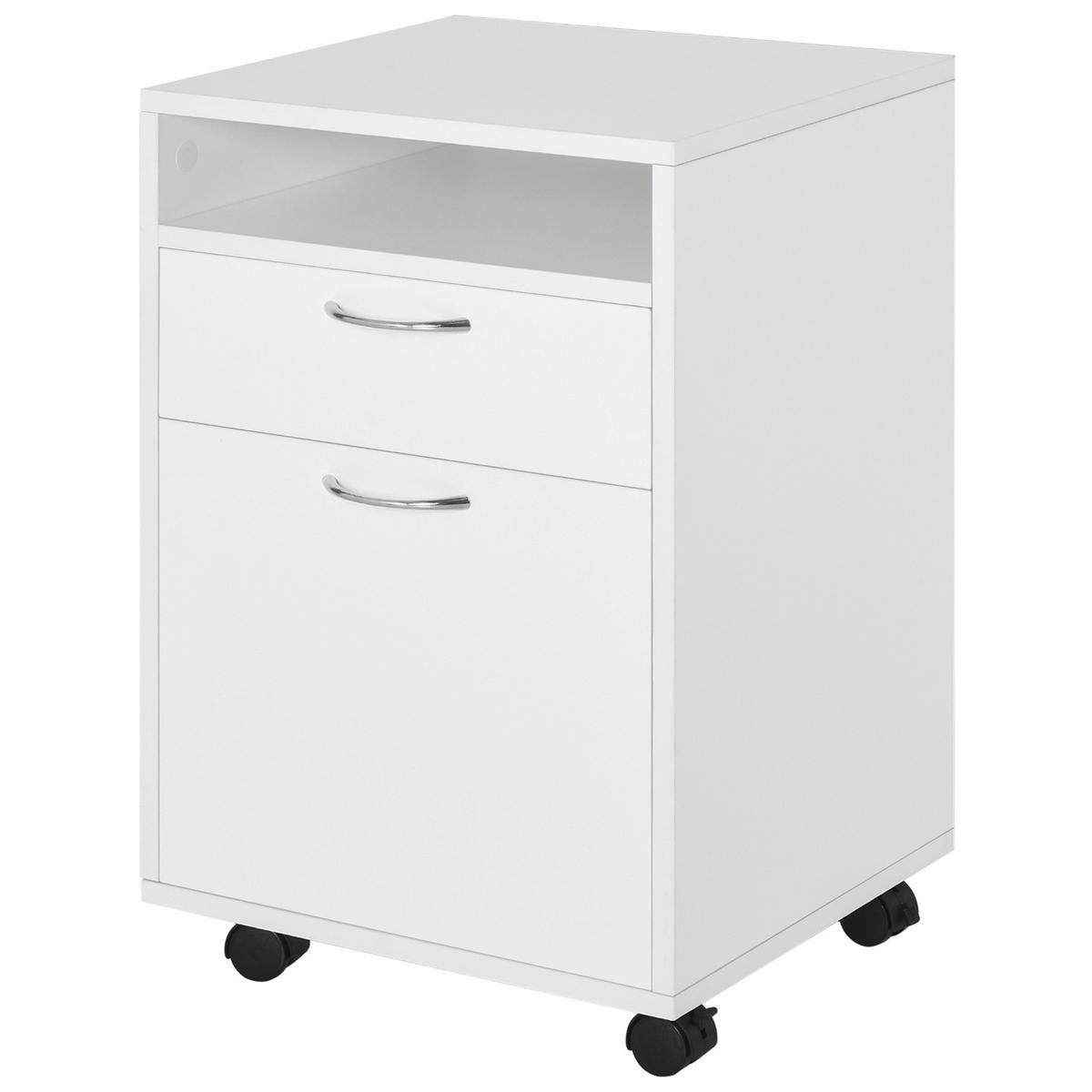 ROLLCONTAINER DE-14389 mit Schublade und Schrank Weiß - Weiß, Holzwerkstoff (35/60/40cm) - ComfortXL