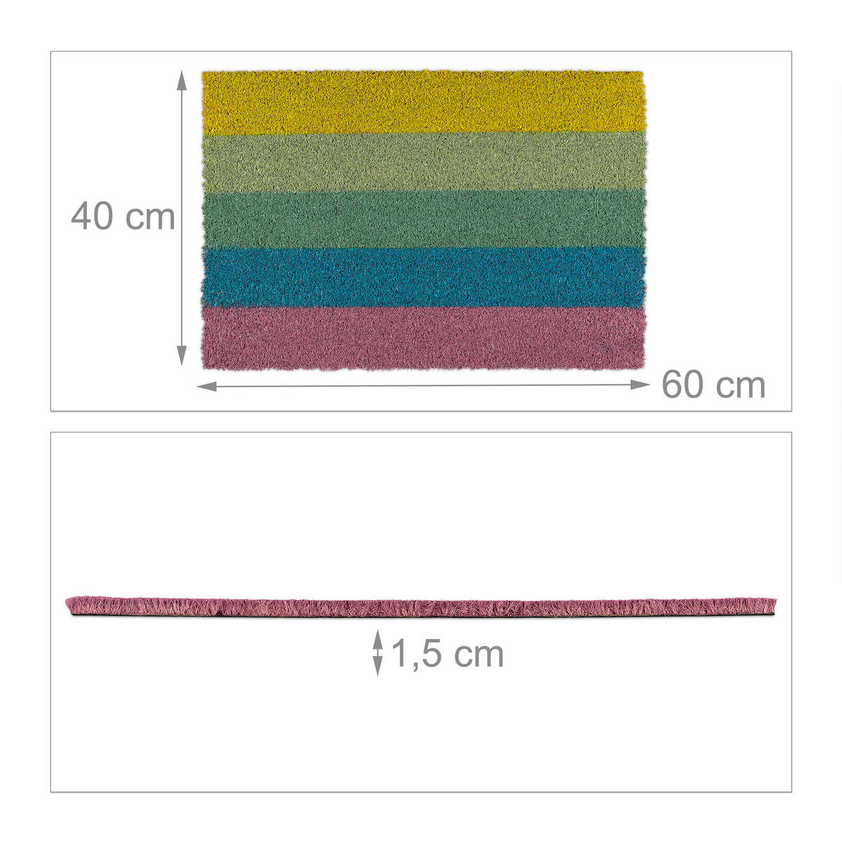 FUSSMATTE - Multicolor, Kunststoff/Textil (60/40cm) - Relaxdays