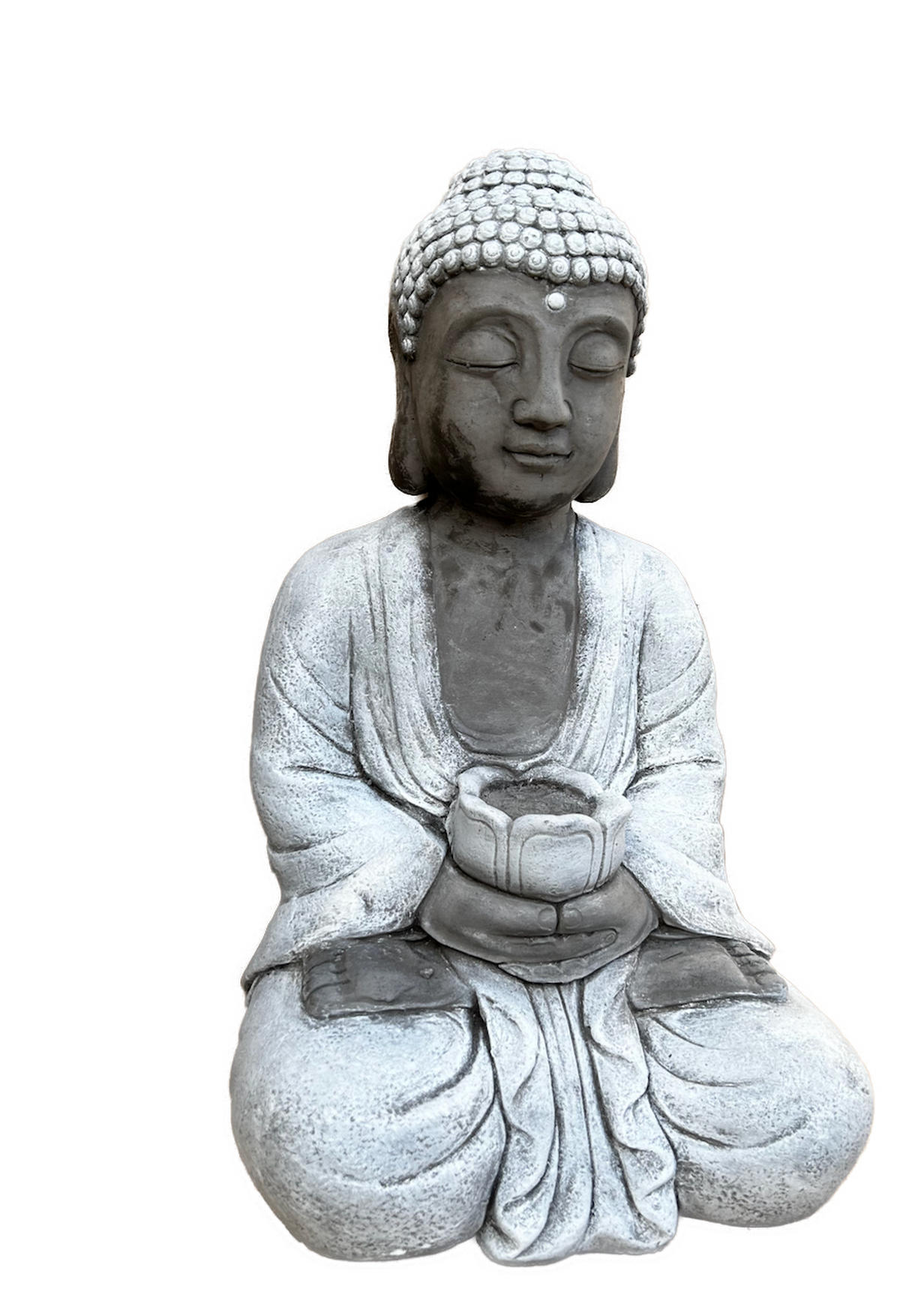 STEINFIGUR Buddha Shiva XL frostfest Steinguss - Grau, Stein (28/48/27cm) - stoneandstyle