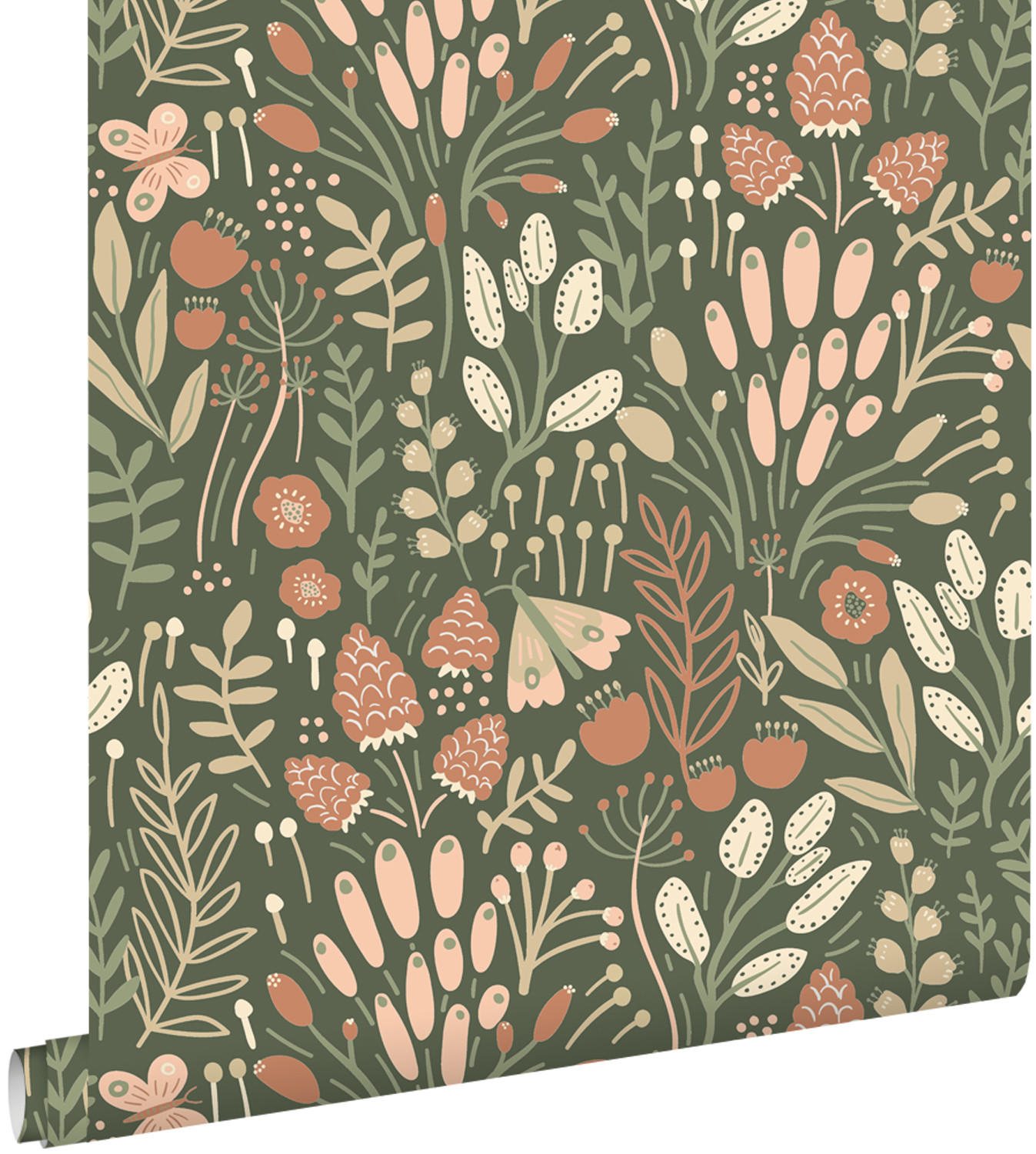 TAPETE Blätter und Blumen 50 x 900 cm - Grün, Papier (50/0.1cm) - ESTAhome